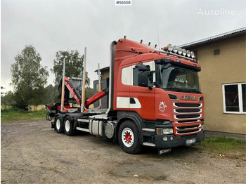 Scania R560 Timber Truck with trailer and crane - Камион за дърва