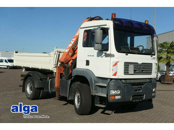 Самосвал камион, Камион с кран MAN 18.430 TGA BB 4x2, gr. Atlas 170.2 Kran, Meiller: снимка 1
