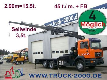 Бордови камион MAN 26.414 Heila HLR 45000 45t./ m - Kran+Winde+FB: снимка 1