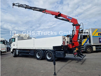 Бордови камион, Камион с кран MAN TGS 26.400 Flatbed + crane HMF 2620 K4 6x4: снимка 4