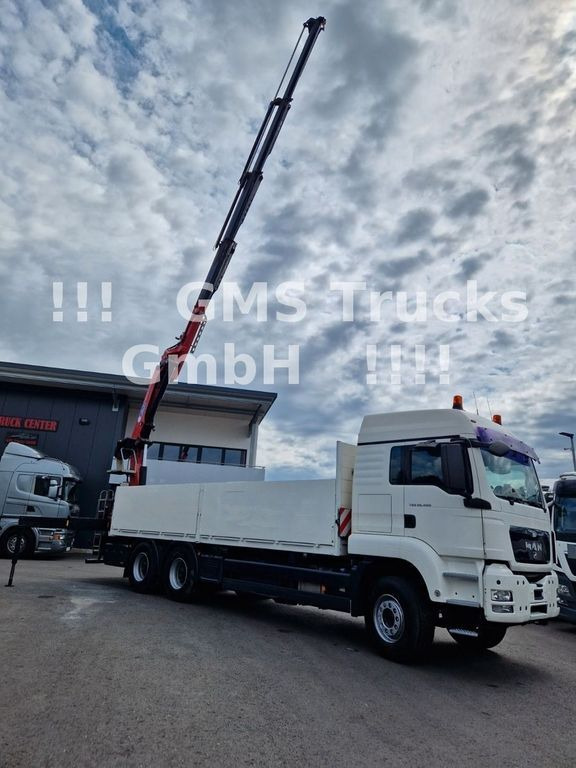 Бордови камион, Камион с кран MAN TGS 26.400 Flatbed + crane HMF 2620 K4 6x4: снимка 7