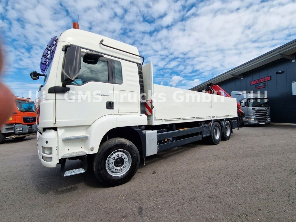 Бордови камион, Камион с кран MAN TGS 26.400 Flatbed + crane HMF 2620 K4 6x4: снимка 2