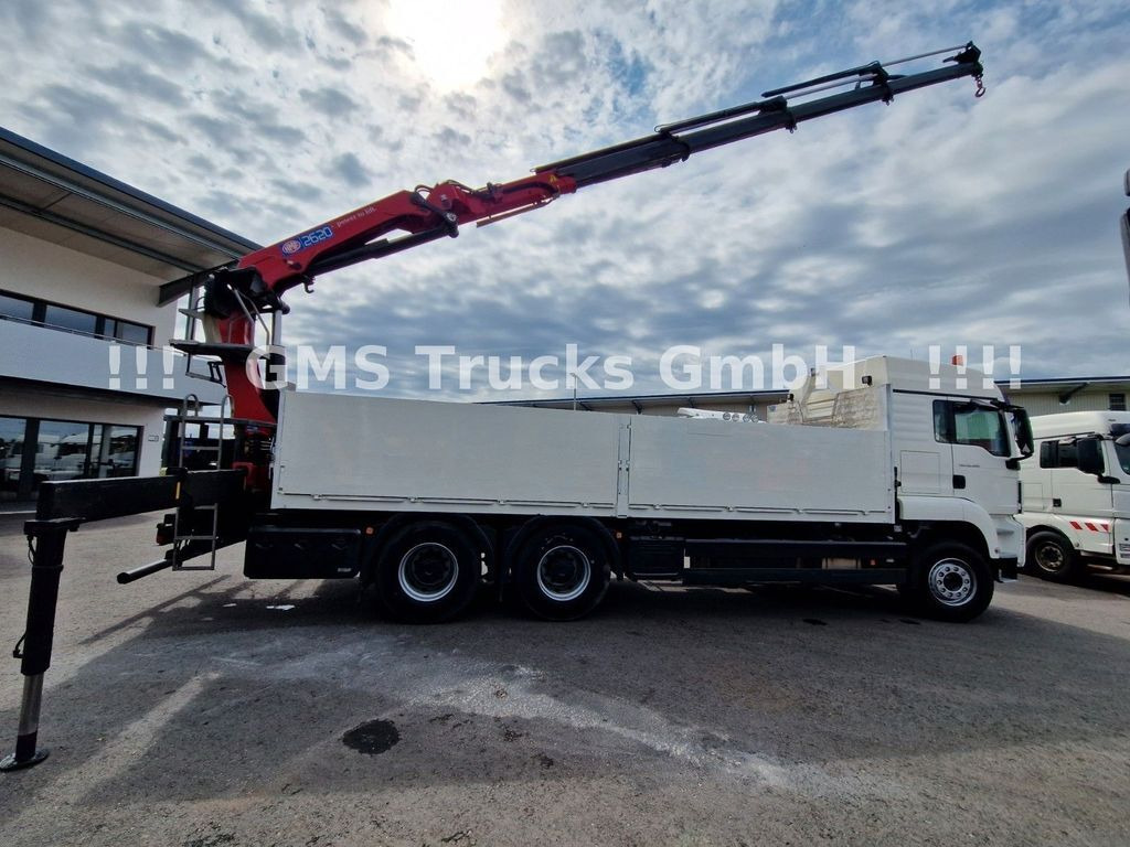 Бордови камион, Камион с кран MAN TGS 26.400 Flatbed + crane HMF 2620 K4 6x4: снимка 6