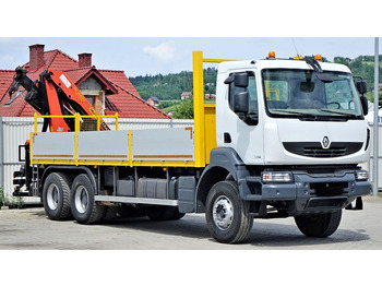 Камион с кран Renault Kerax 370 DXI* Pritsche 6,70m+Kran*6x4Topzustand: снимка 3