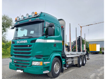 Камион за дърва, Камион с кран Scania R450 Holz 6x4 Loglift F96S 79: снимка 1
