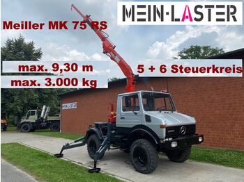 Камион с кран Unimog U 1000 Meiller Kran 75 RS 3.000 kg max. 9,3 m: снимка 1