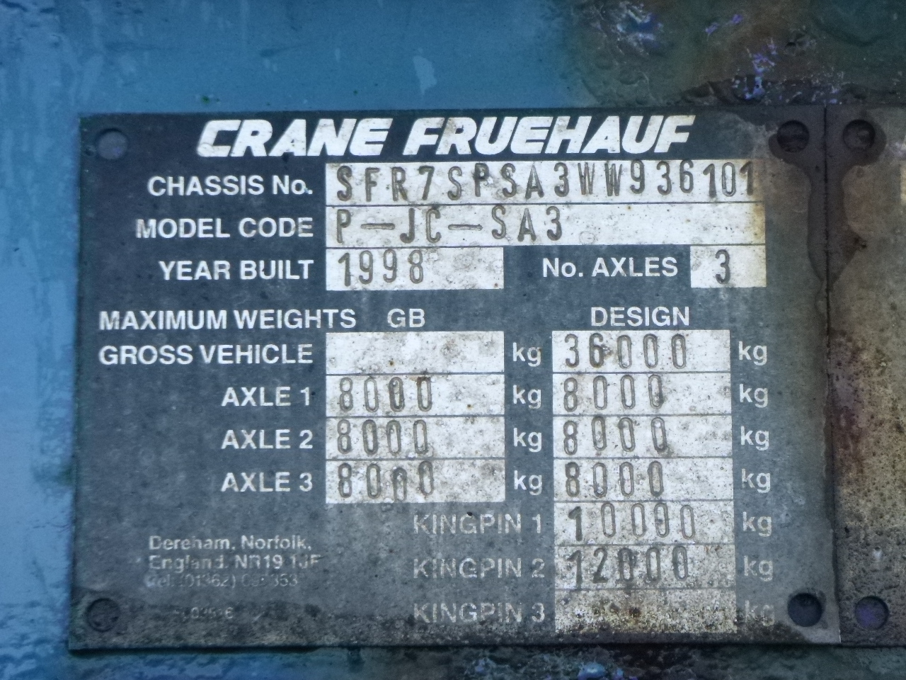 Контейнеровоз/ Сменна каросерия полуремарке Crane Fruehauf Stack - 3 x container trailer 20-20-30-40 ft: снимка 19