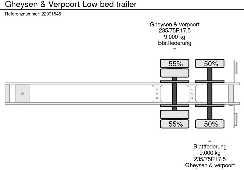 Нискорамна площадка полуремарке GHEYSEN & VERPOORT Low bed trailer: снимка 13