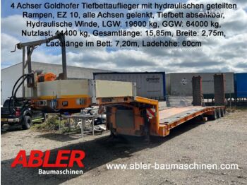 Нискорамна площадка полуремарке GOLDHOFER STZ-TBL/S4-44/80 4-Achser-Tiefbettauflieger absenkbar hydr. Ramp: снимка 1