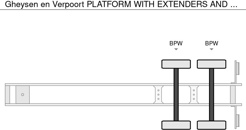 Нискорамна площадка полуремарке Gheysen en Verpoort PLATFORM WITH EXTENDERS AND LEAF SUSPENSION: снимка 10