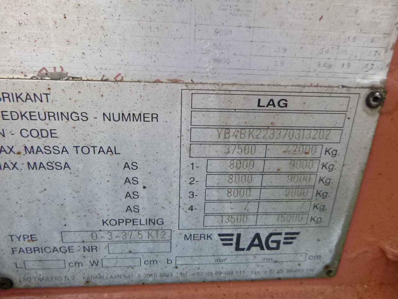 Полуремарке цистерна За превоз на брашно L.A.G. Powder tank alu 60.5 m3 (tipping): снимка 14