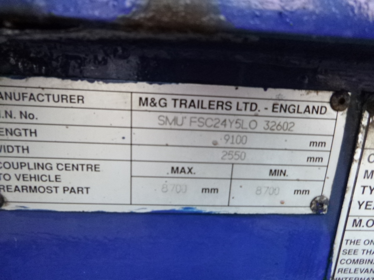 Контейнеровоз/ Сменна каросерия полуремарке M & G 3-axle container trailer 20-30 ft: снимка 7