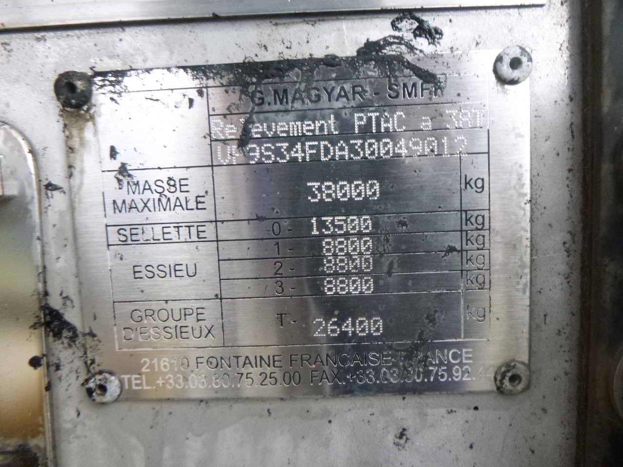 Полуремарке цистерна За превоз на битум Magyar Bitumen tank inox 31.8 m3 / 1 comp / ADR 22/10/2024: снимка 12