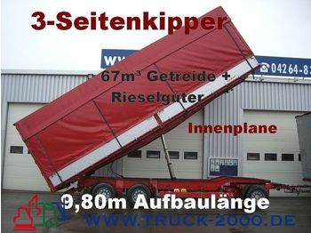 KEMPF 3-Seiten Getreidekipper 67m³   9.80m Aufbaulänge - Брезентово ремарке