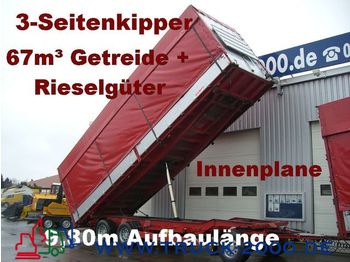 KEMPF 3-Seiten Getreidekipper 67m³   9.80m Aufbaulänge - Затворена каросерия ремарке