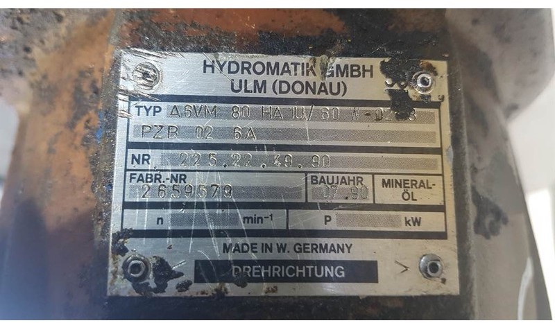 Хидравлика Hydromatik A6VM80HA1U/60W - Drive motor/Fahrmotor/Rijmotor: снимка 4