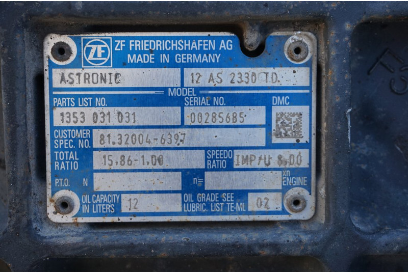 Скоростна кутия за Камион ZF 12AS2330DD TGX: снимка 5