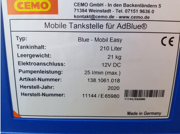Нови Резервоар за съхранение За превоз на гориво Cemo ad blue tank: снимка 5