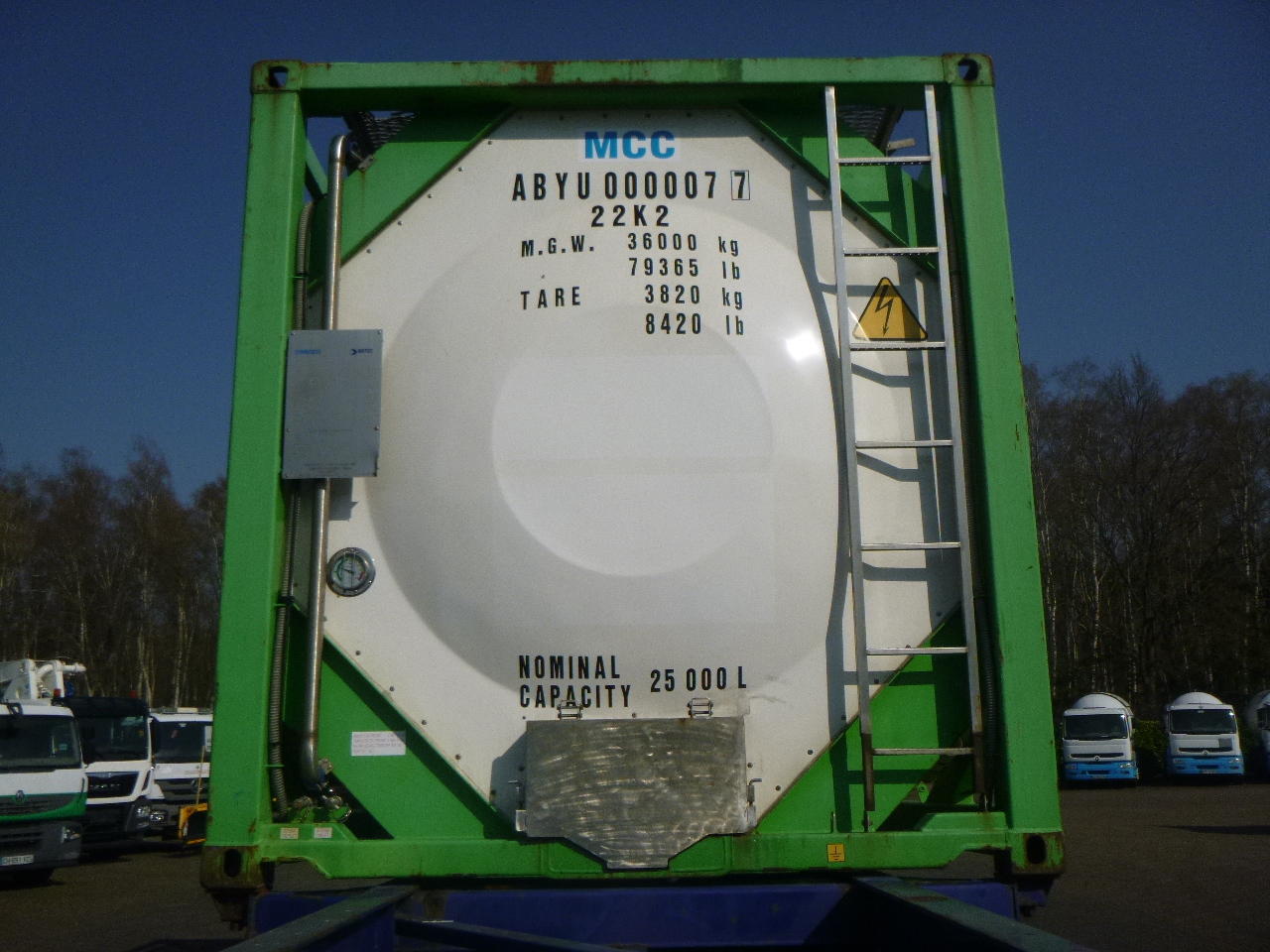 Танк контейнер, Полуремарке Danteco Food tank container inox 20 ft / 25 m3 / 1 comp: снимка 5