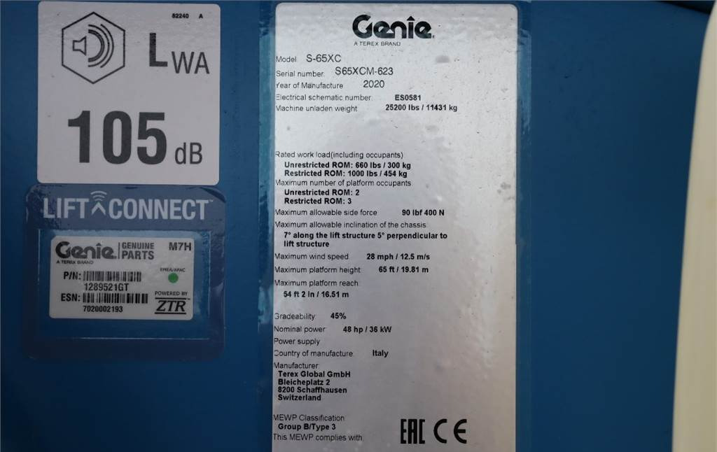 Телескопична платформа Genie S65XC Valid inspection, *Guarantee! Diesel, 4x4 Dr: снимка 6