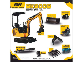 Berger Kraus Mini Excavator BK800B with FULL equipment - Мини багер