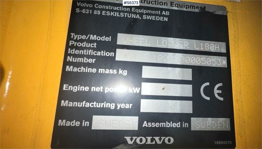 Колесен товарач Volvo L180H Wheel Loader: снимка 20