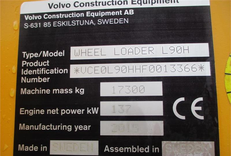 Колесен товарач Volvo L 90 H Med CDC styrring og brede 650/65R25 hjul på: снимка 4