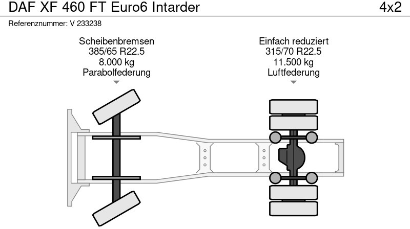 Влекач DAF XF 460 FT Euro6 Intarder: снимка 9