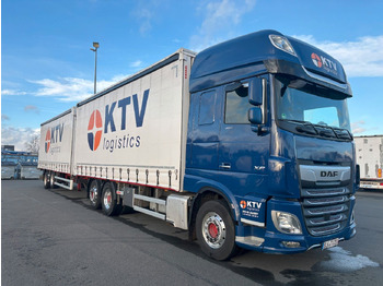 Камион с брезент, Брезентово ремарке DAF SSC XF 480 Jumbo + Anh Wecon Staplerhalterung: снимка 2