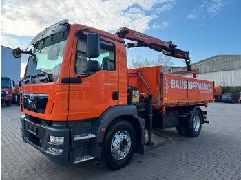 Самосвал камион, Камион с кран MAN TGM 18.340 4x2 Euro 6 Kipper Kran PK11001.K: снимка 2