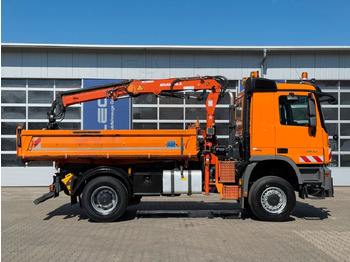 Самосвал камион, Камион с кран Mercedes-Benz ACTROS 2044 4x4 Kipper Kran ATLAS 65.2 A2L: снимка 3