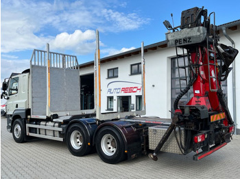 Камион за дърва, Камион с кран DAF CF 460 6x4 mit Riedler Holzaufb. Penz Kran 12Z: снимка 5