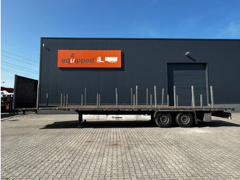 Бордово полуремарке/ Платформа Krone originele platte oplegger met rongpotten + rongen, liftas, schijfremmen, NL-oplegger: снимка 2