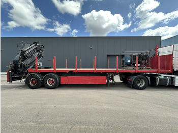 Бордово полуремарке/ Платформа Kwb 2-AXLES PLATFORM + CRANE + HIAB 377 E-4 HIPRO + JIB 100X-3 + RADIO + ROTATOR - SAF axles - AIR SUSPENISION - BELGIAN REG.: снимка 4