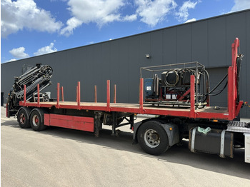 Бордово полуремарке/ Платформа Kwb 2-AXLES PLATFORM + CRANE + HIAB 377 E-4 HIPRO + JIB 100X-3 + RADIO + ROTATOR - SAF axles - AIR SUSPENISION - BELGIAN REG.: снимка 3