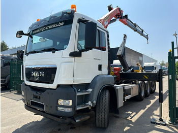 Мултилифт с кука камион, Камион с кран MAN TGS 35.400 8x4 TRIDEM HOOKLIFT T22 + CRANE PALFINGER PK 18001 EH + RADIO - EURO 5 - LIFT/STEERING AXLE - BE TRUCK: снимка 2