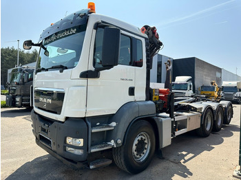 Мултилифт с кука камион, Камион с кран MAN TGS 35.400 8x4 TRIDEM HOOKLIFT T22 + CRANE PALFINGER PK 18001 EH + RADIO - EURO 5 - LIFT/STEERING AXLE - BE TRUCK: снимка 4