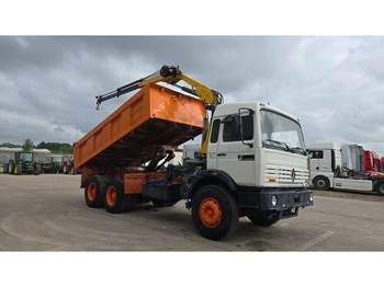 Самосвал камион, Камион с кран Renault G 300 Manager (POMPE MANUELLE / GRUE COPMA 90.2 / LAMES / 6X4 / GRAND PONT): снимка 3