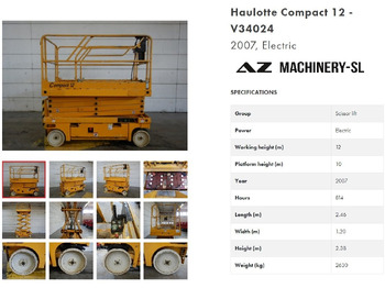 Ножична работна платформа HAULOTTE Compact 12
