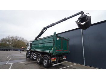 Камион с кран Renault PREMIUM 380 DXI 8X2/6 2 SIDE TIPPER WITH PLFINGER Q 170 Z CRANE.278.200KM: снимка 4