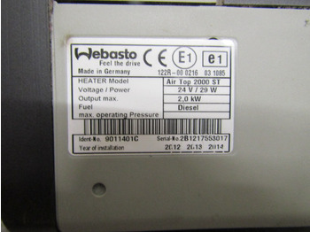 Кабина и интериор за Камион WEBASTO ST2000 AIR DROP NIGHT HEATER ALSO 2000S & LARGE CHOICE AVAILABLE: снимка 3