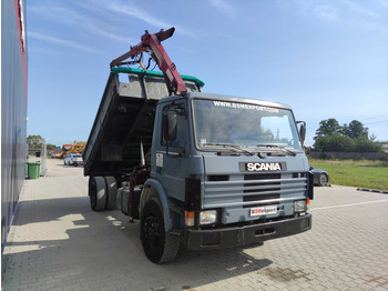 Самосвал камион, Камион с кран Scania 113.320 dump truck: снимка 2