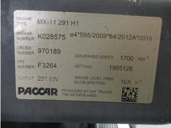 Двигател за Камион DAF 1955128//MX11 291 H1 EURO 6 DAF CF MOTOR: снимка 5
