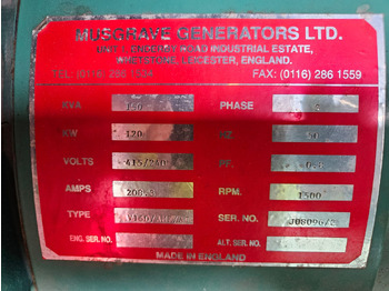 Инструмент/ Оборудване VOLVO TAD 720 GE DIESEL GENERATOR 120KW 150KVA 250 HOURS VOLVO TAD 720 GE DIESEL GENERATOR 120KW 150KVA 250 HOURS: снимка 3