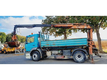 Самосвал камион, Камион с кран Mercedes-Benz 1828K 4x2 Kipper KRAN+Funk/Greifer: снимка 3