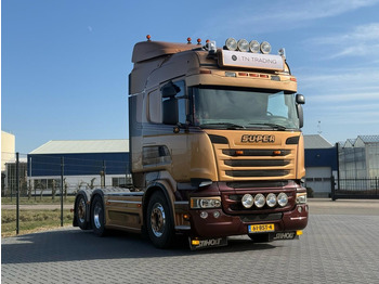 Влекач Scania R730 V8 V8, SHOWTRUCK VOLLUCHT, RETARDER,  HYDRAULIEK, BOOGIE, ALU WIELEN, LEER.: снимка 2