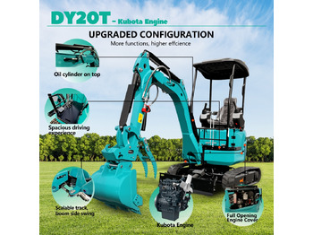 Нови Мини багер LEZUM DY20T Mini Excavator Euro 5/Epa Engine Kubota Mini Excavator For Sale: снимка 3