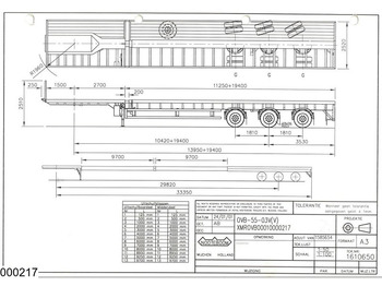 Бордово полуремарке/ Платформа Nooteboom open laadbak 55000 KG, 34.85 m, 2 X Extandable: снимка 2