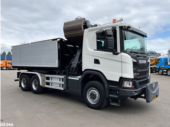 Самосвал камион, Камион с кран Scania G 410 6x6 Euro 6 Palfinger 17 Tonmeter Z-kraan: снимка 5