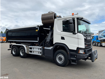 Самосвал камион, Камион с кран Scania G 410 6x6 Euro 6 Palfinger 17 Tonmeter Z-kraan: снимка 4